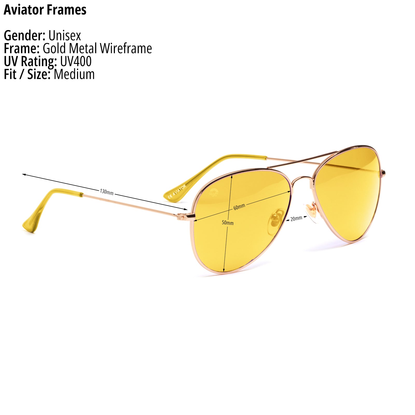 Yellow - Aviator Frame