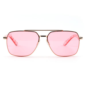 RainbowOPTX Rose Pink Sunglasses Leo Aviator Style Frames Men & Women ...