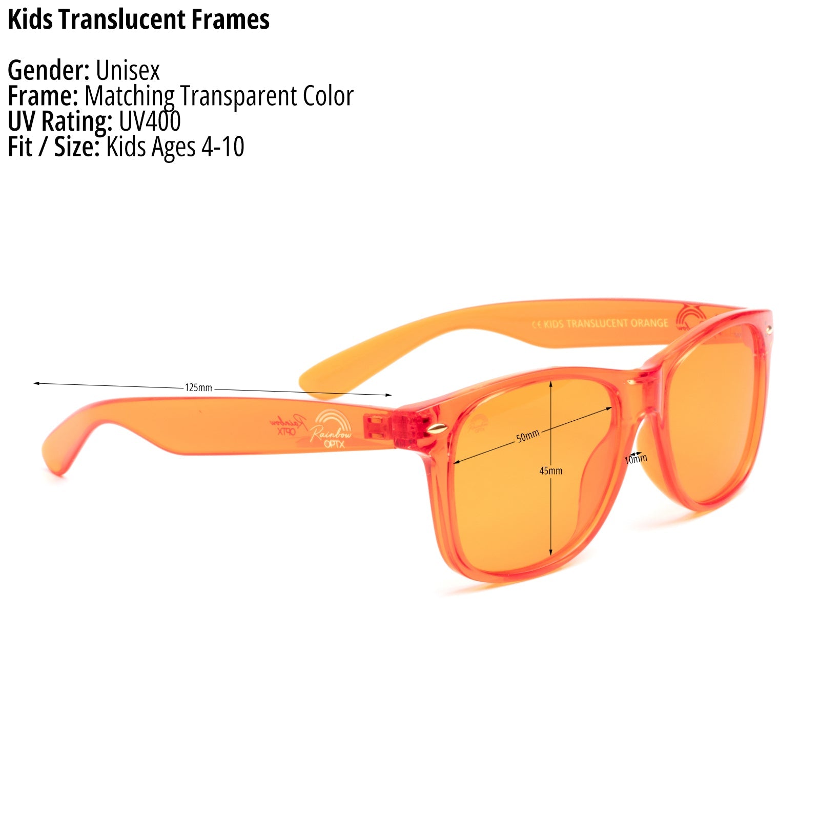 KIDS TRANSLUCENT - ORANGE - Rainbow OPTX™