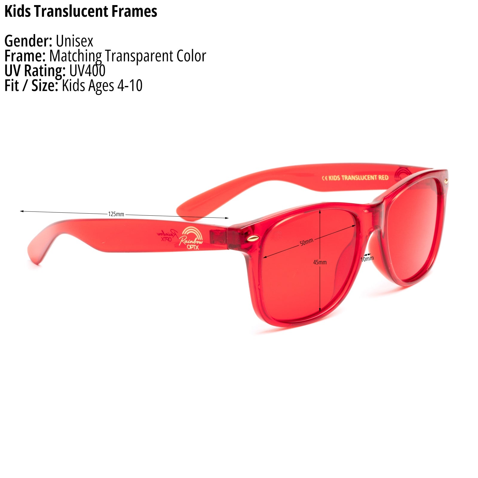 Kids Sunglasses - Red - Rainbow OPTX™