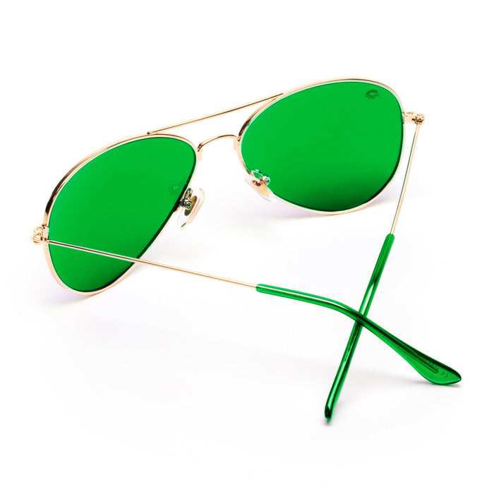 Ashlyn Aviator Gold Frame Sunglasses - Speckled Sparrow