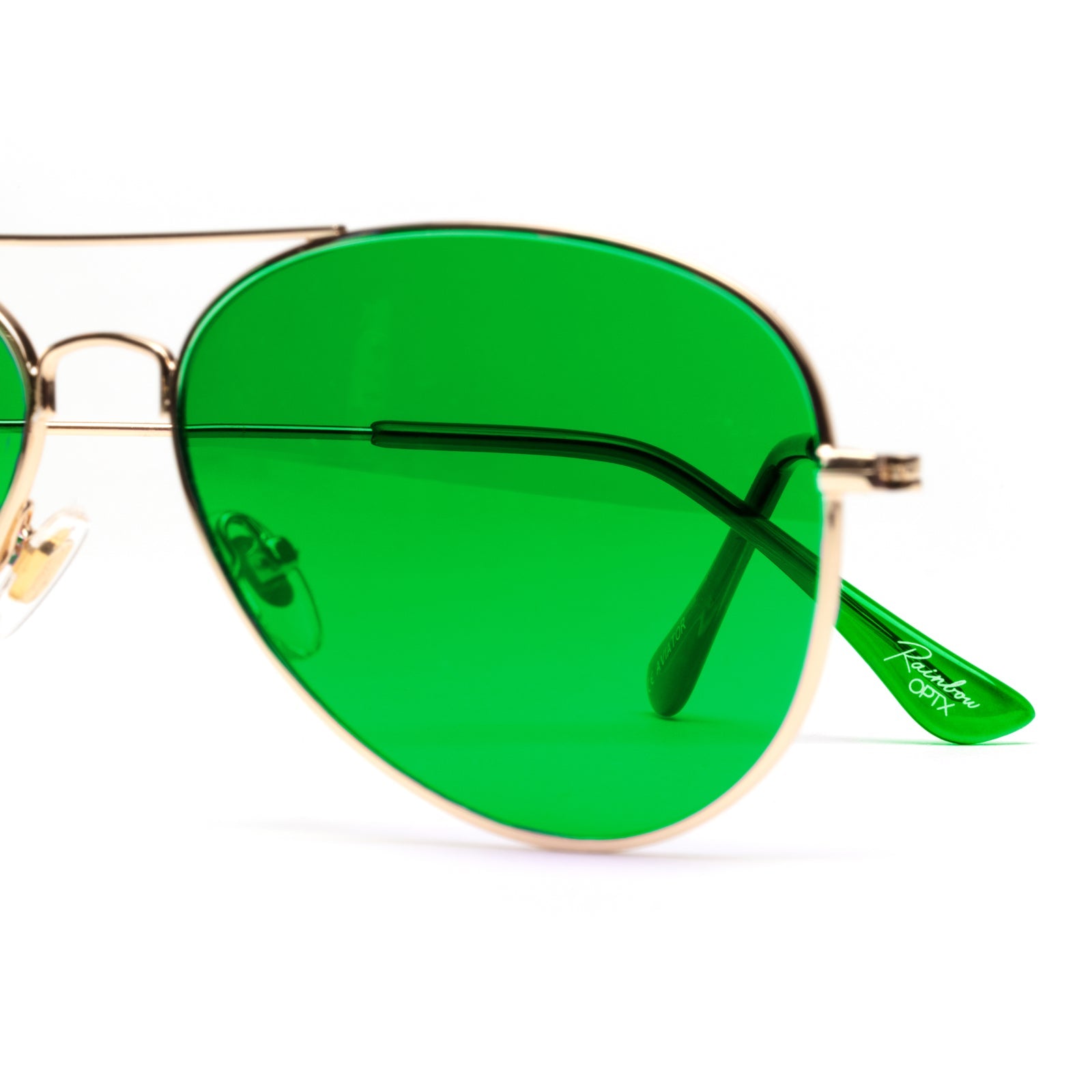 Green aviator hot sale glasses