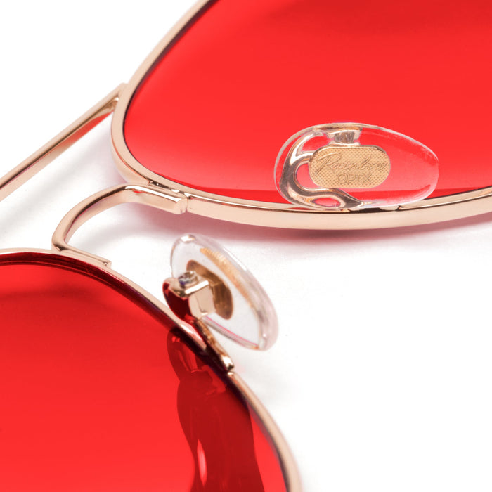 Buy Gansta Aviator Full-Frame Red Yellow Sunglasses ,Men ,Pack Of