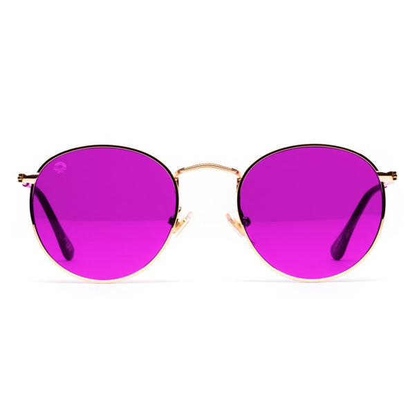 RainbowOPTX Magenta Pink Sunglasses Round Frames Men & Women