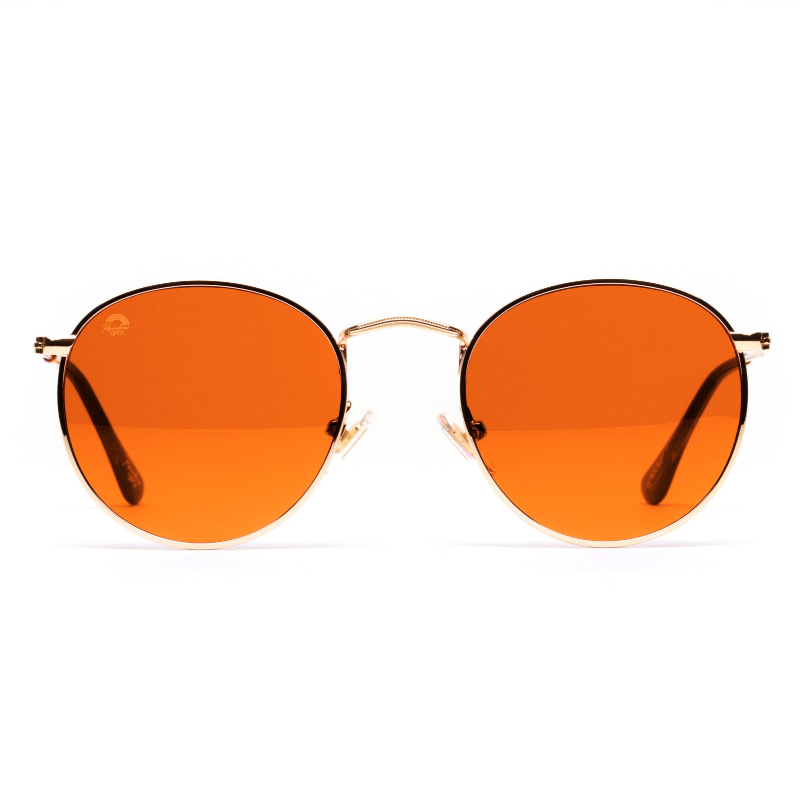 RainbowOPTX Orange Sunglasses Round Frames Men Women