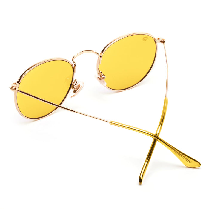 RainbowOPTX Yellow Sunglasses Round Frames Men & Women — Rainbow OPTX™